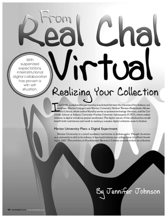 Real Challenges to Virtual Reality: Realizing Your Collection Through Digital Partnership Thumbnail