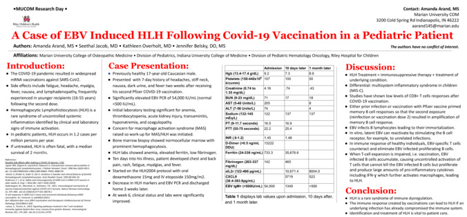 A Case of EBV Induced HLH Following Covid-19 Vaccination in a Pediatric Patient miniatura