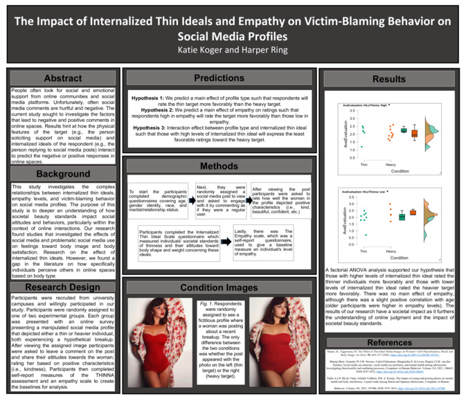 The Impact of Internalized Thin Ideals and Empathy on Victim-Blaming Behavior on Social Media Profiles Miniaturansicht
