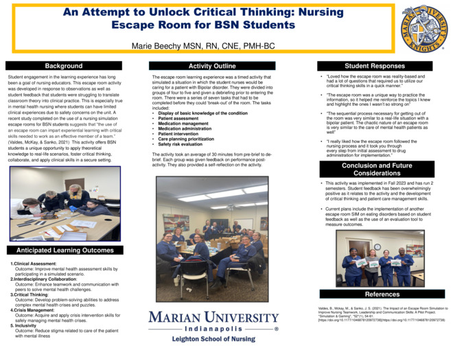 An Attempt to Unlock Critical Thinking: Nursing Escape Room for BSN Students Thumbnail