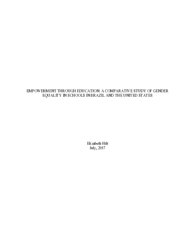 Empowerment Through Education: A Comparative Study of Gender Equality in Schools in Brazil and The United States Miniature