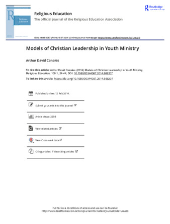 Models of Christian Leadership in Youth Ministry 缩略图