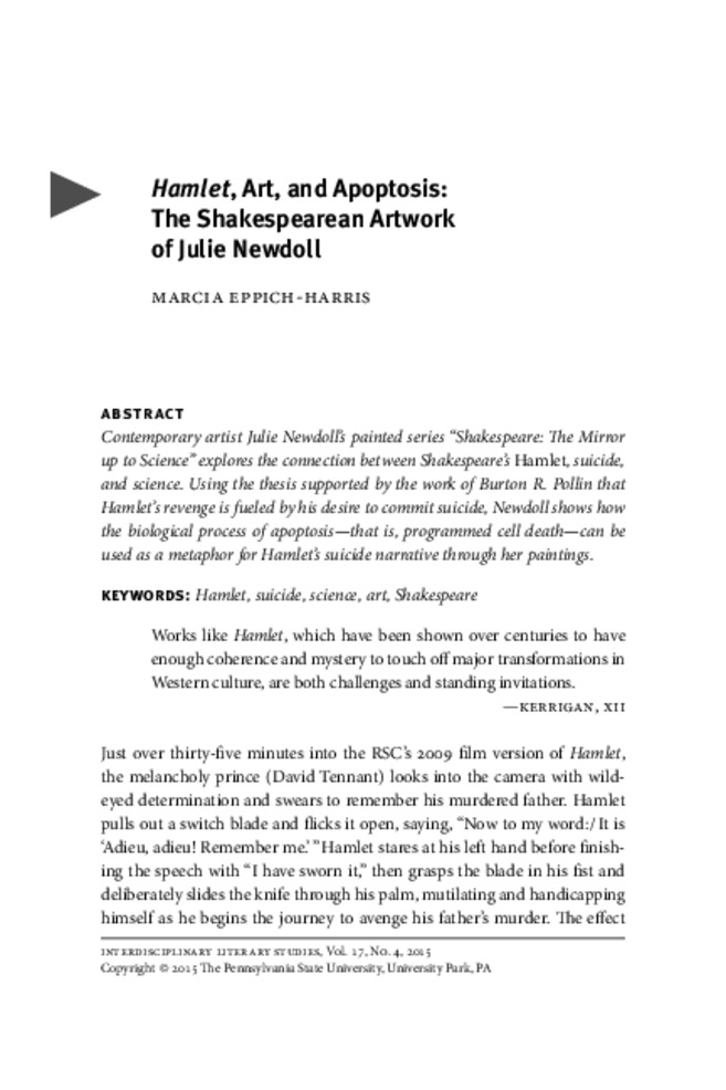 Hamlet, Art, and Apoptosis: The Shakespearean Artwork of Julie Newdoll 缩略图