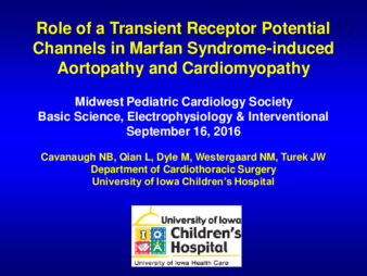 Role of a Transient Receptor Potential Channels in Marfan Syndrome-induced Aortopathy and Cardiomyopathy Thumbnail